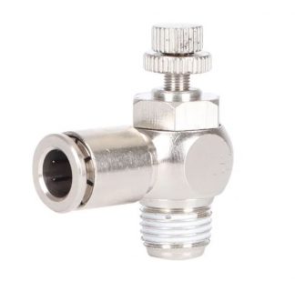 Edelstahl Stellventil mit Winkelverbinder - 1/4" x 10mm Schlauch