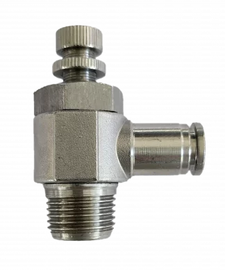 Edelstahl Stellventil mit Winkelverbinder - 1/2" x 10mm Schlauch
