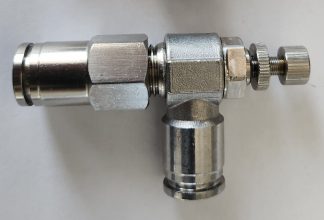 Edelstahl Stellventil mit Winkelverbinder - 10 x 10mm Schlauch (Quick Fitting)