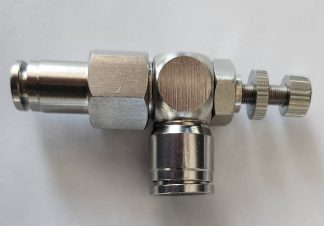 Edelstahl Stellventil mit Winkelverbinder - 6 x 10mm Schlauch (Quick Fitting)